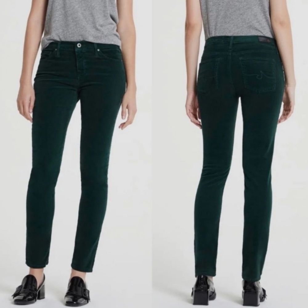 AG Adriano Goldschmied The Prima Cigarette Leg Corduroy Pants Size 27 Black New